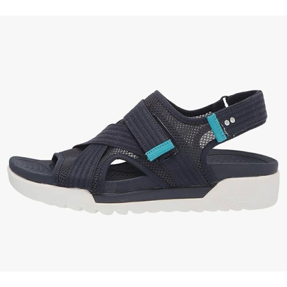 Ryka Womens Navy River Stretch Sandals Sz 9W